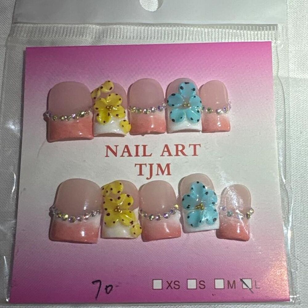 New TJM press-on nail set in size large.